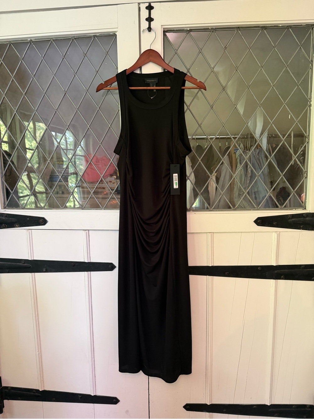 NWT Black Ruched Midi Dress - Classic Tank Style